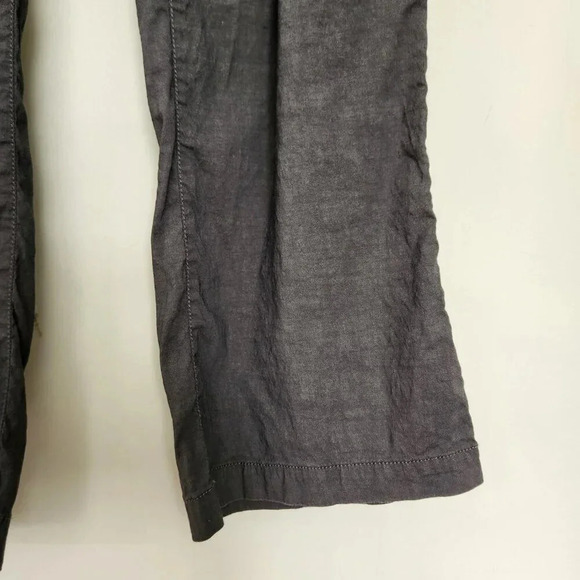EILEEN FISHER Charcoal Gray Straight Leg Linen Viscose Spandex Pant Size 6 - Picture 3 of 8